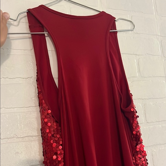 Apostrophe Womens Shirt Red Sequin Tank Top New Years Eve Celebrate Party Medium - Picture 5 of 6